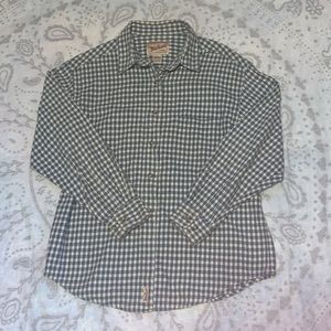 Woolrich Steel Blue Plaid Flannel Button Down Shirt Sz M